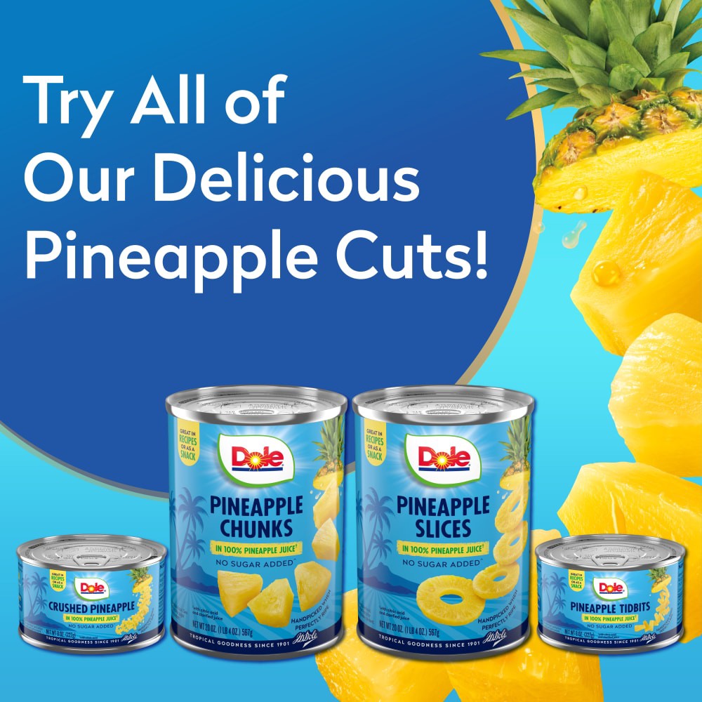 slide 3 of 5, Dole Pineapple Chunks, 20 oz