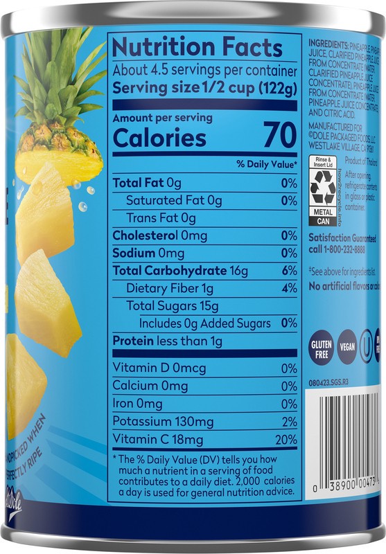 slide 4 of 5, Dole Pineapple Chunks, 20 oz