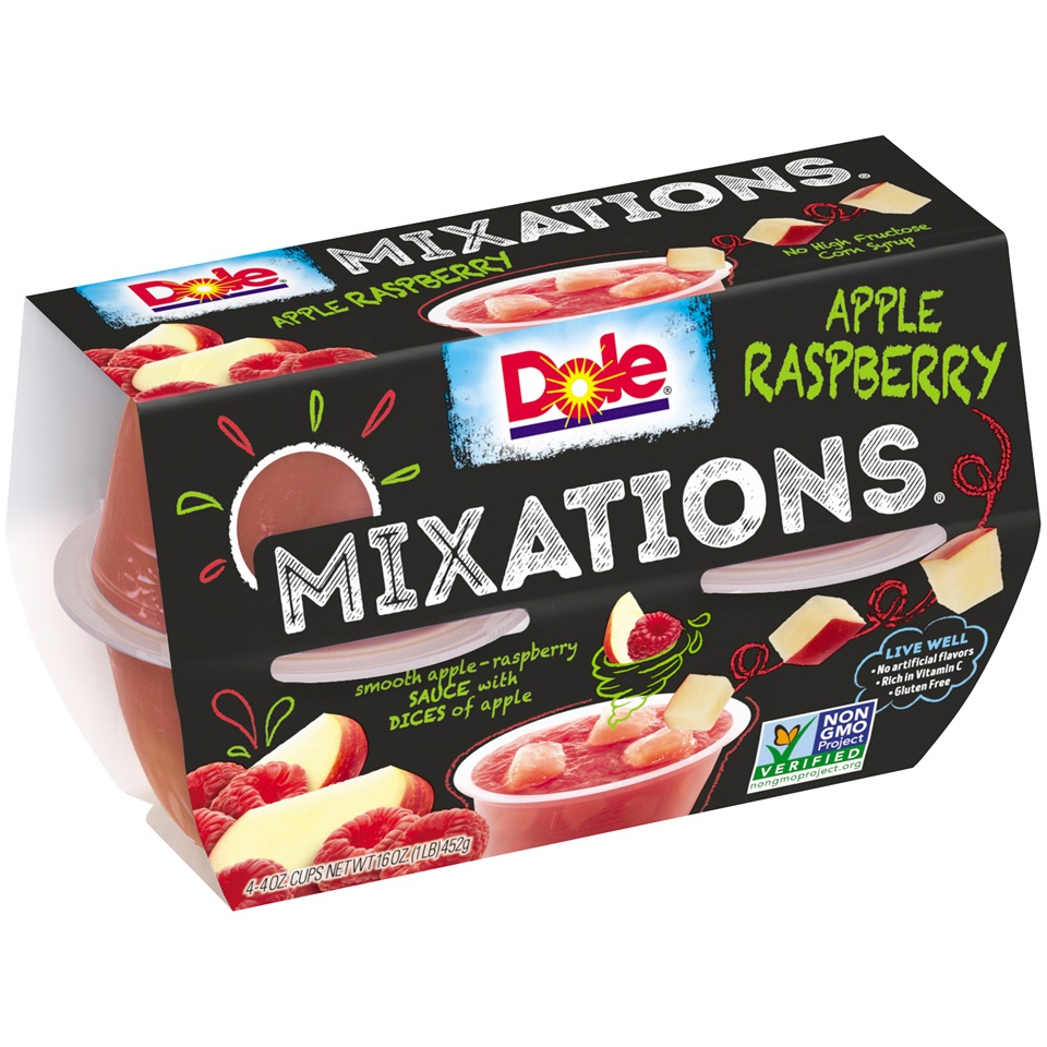 slide 2 of 8, Dole Mixations Apple Raspberry Fruit Cups, 4 ct; 4 oz