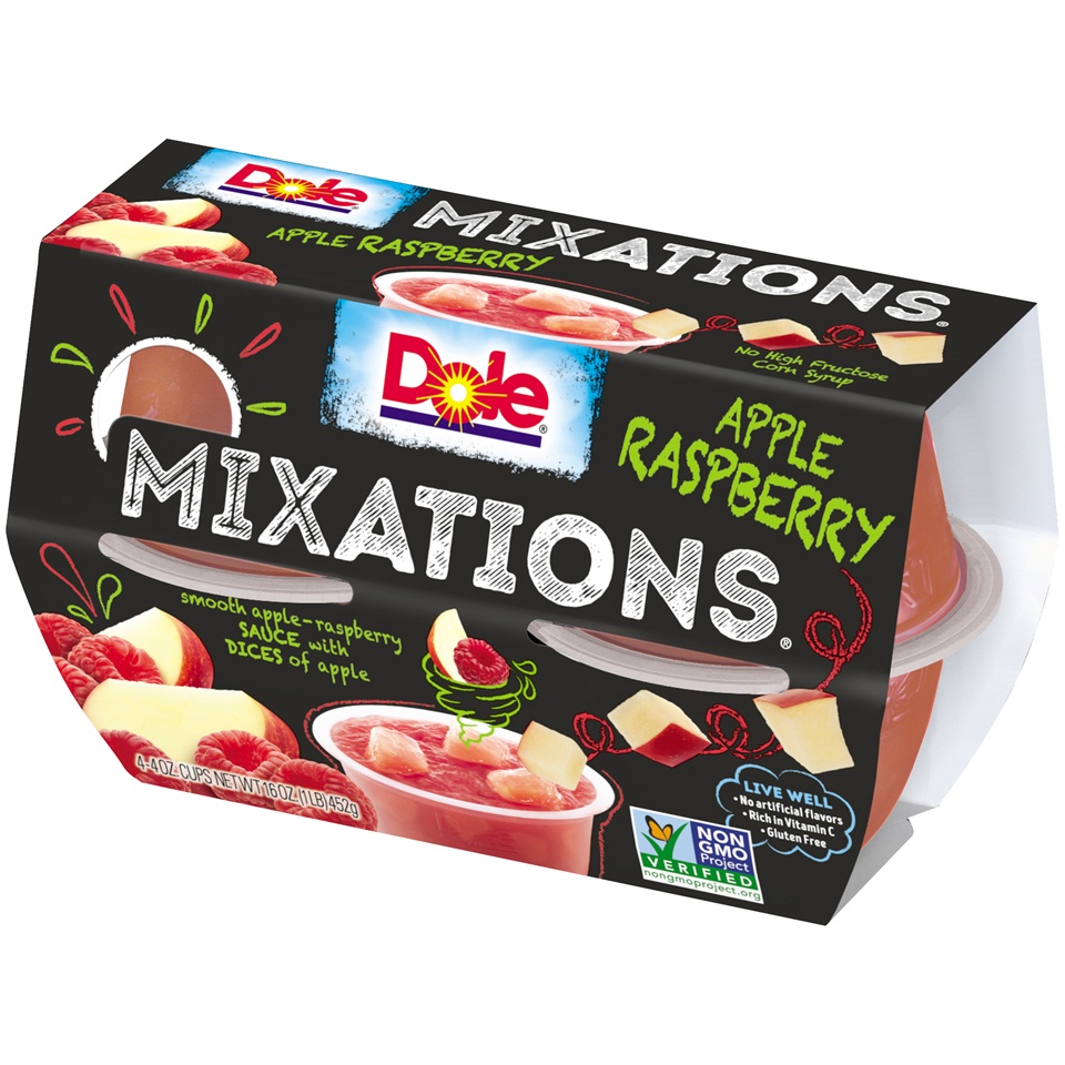 slide 3 of 8, Dole Mixations Apple Raspberry Fruit Cups, 4 ct; 4 oz