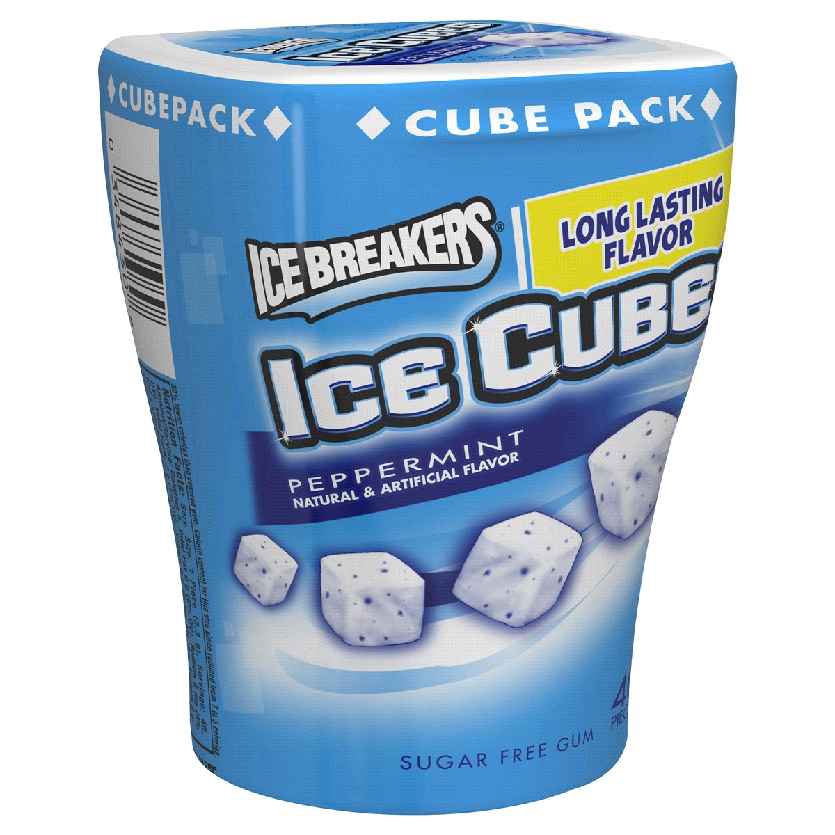 slide 2 of 4, ICE BREAKERS Ice Cubes Peppermint Flavored Sugar Free Chewing Gum Bottle, 3.24 oz (40 Pieces), 6 ct