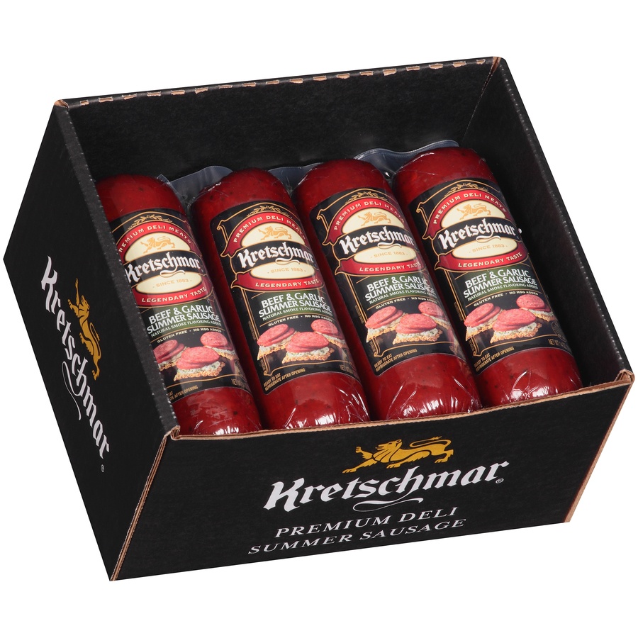 slide 4 of 5, Kretschmar Premium Deli Beef & Garlic Smoked Summer Sausage - 14 Oz, 14 oz