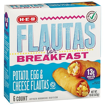 slide 1 of 1, H-E-B Select Ingredients FlautasFor Breakfast Potato Egg & Cheese, 6 ct