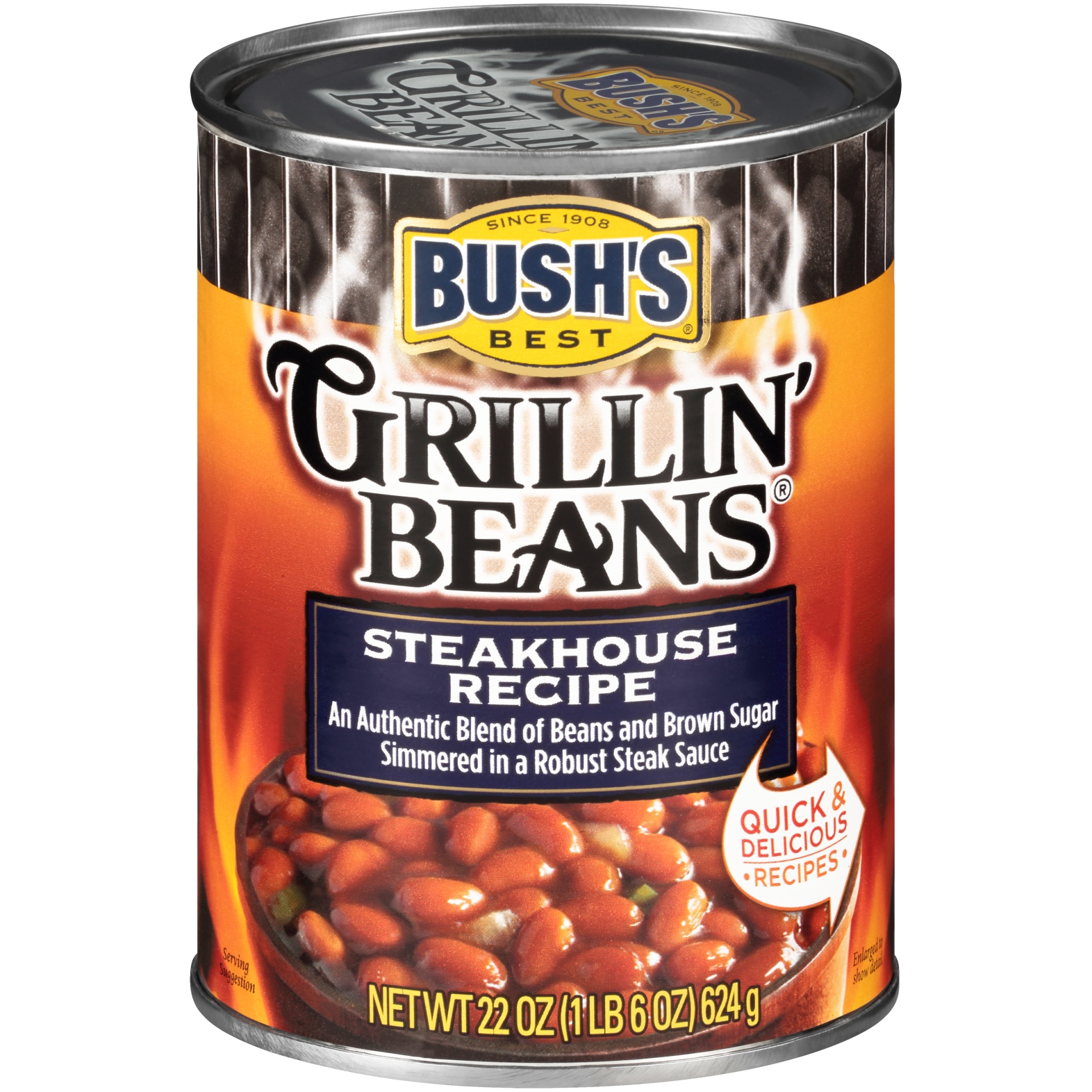 slide 2 of 6, Bush's Best Bush's Steakhouse Recipe Grillin' Beans 22 oz, 22 oz