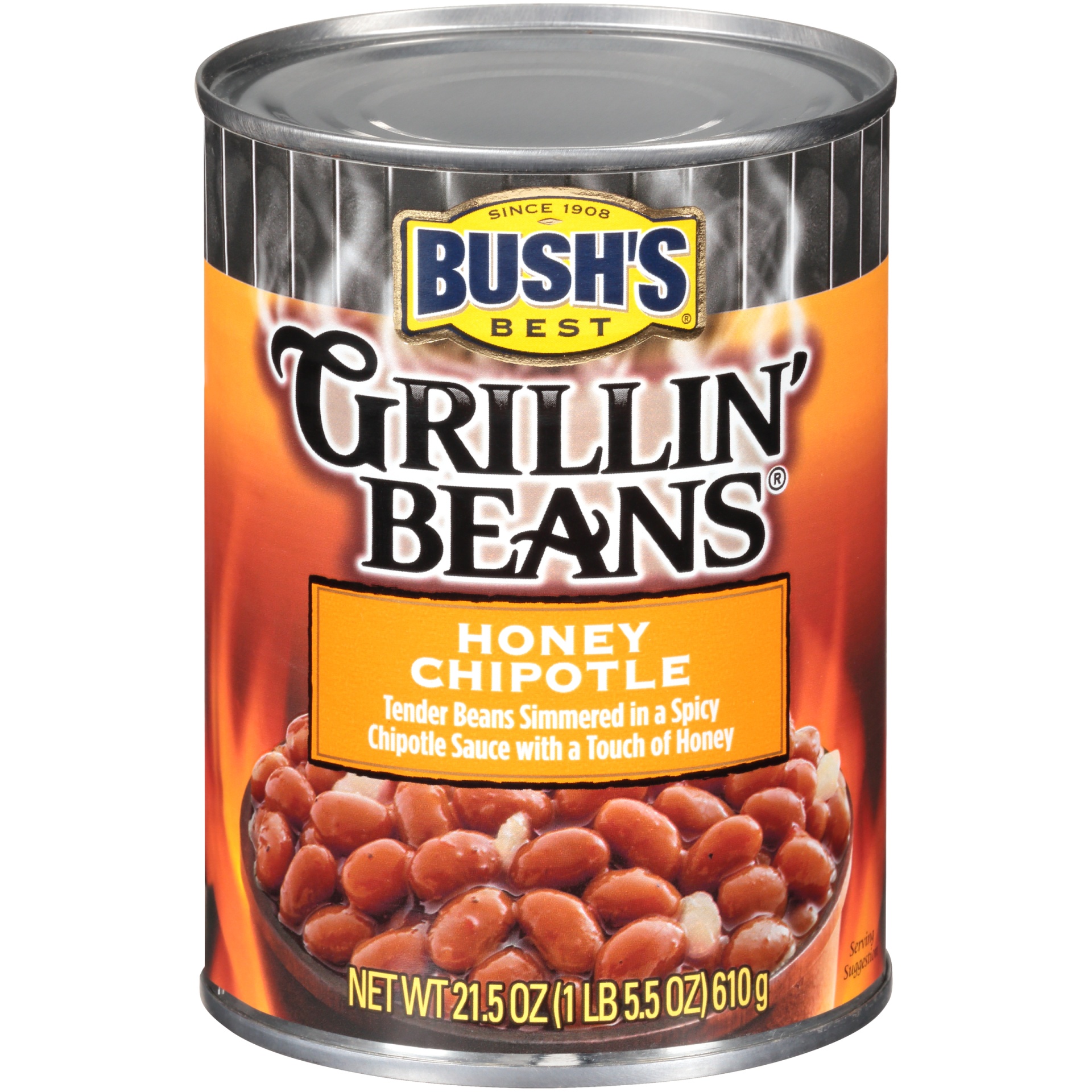 slide 2 of 7, Bush's Best Grillin' Beans Honey Chipotle Beans 21.5 oz. Can, 21.5 oz