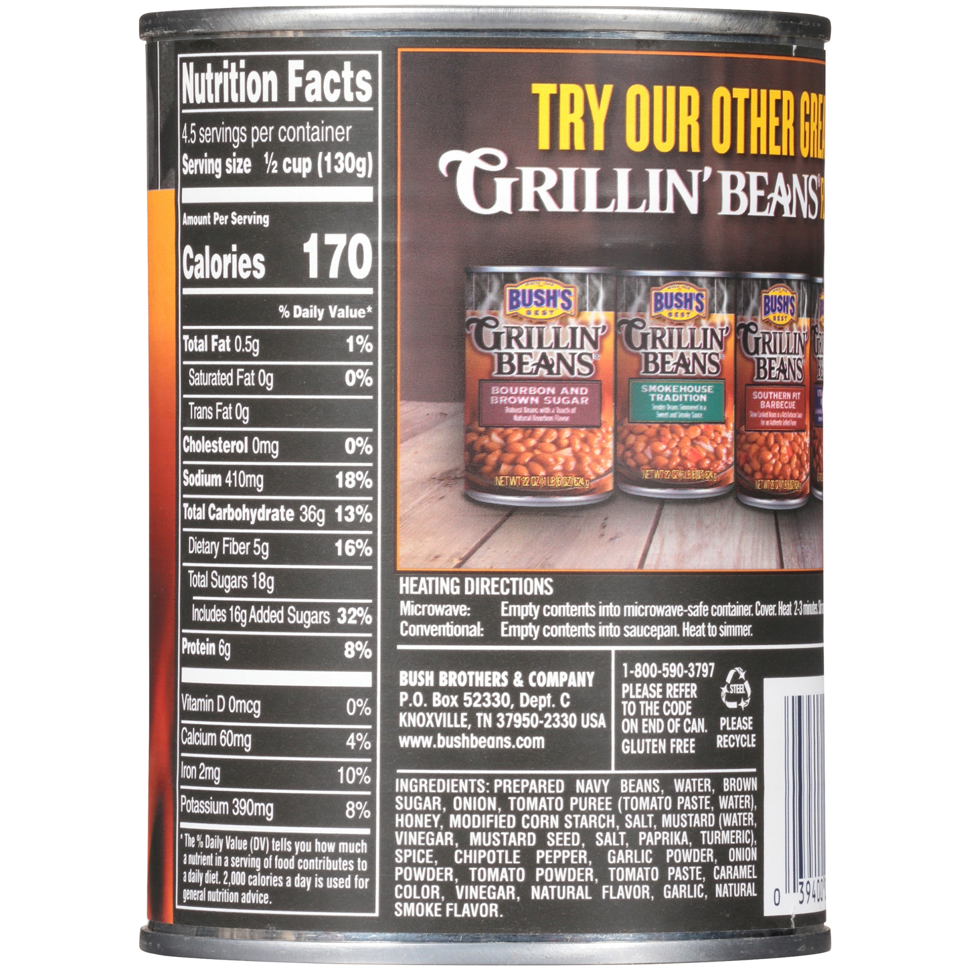 slide 6 of 7, Bush's Best Grillin' Beans Honey Chipotle Beans 21.5 oz. Can, 21.5 oz