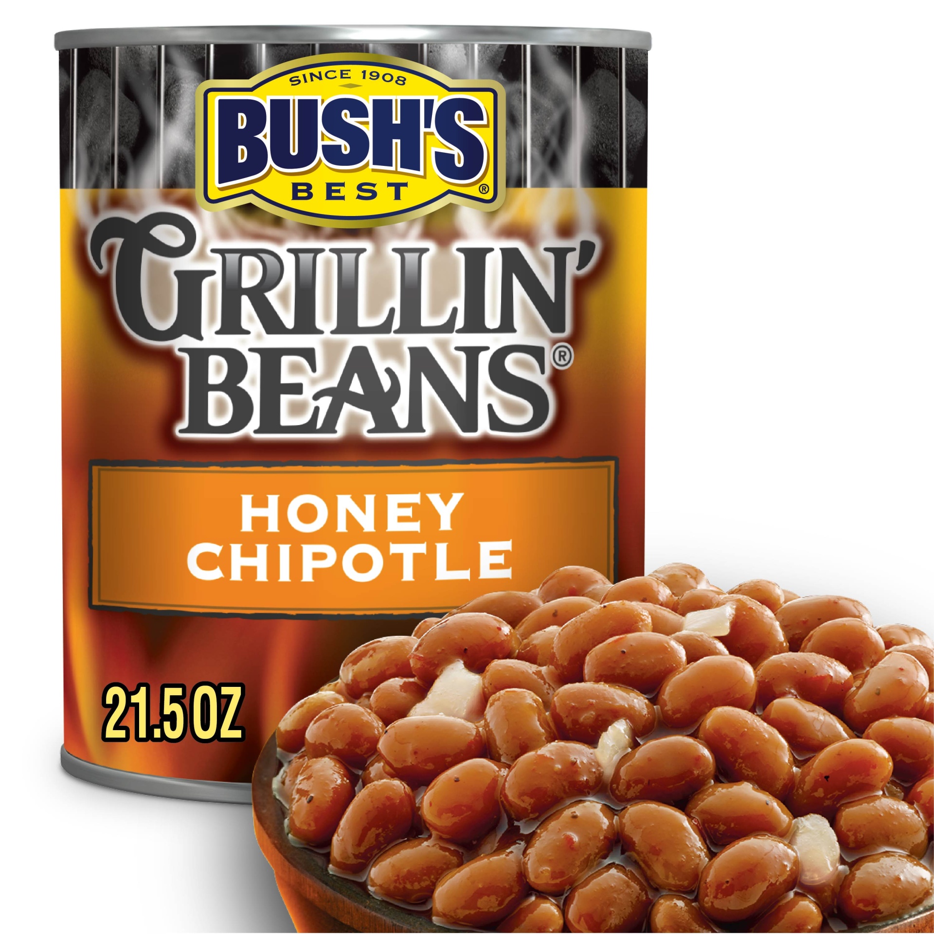 slide 7 of 7, Bush's Best Grillin' Beans Honey Chipotle Beans 21.5 oz. Can, 21.5 oz