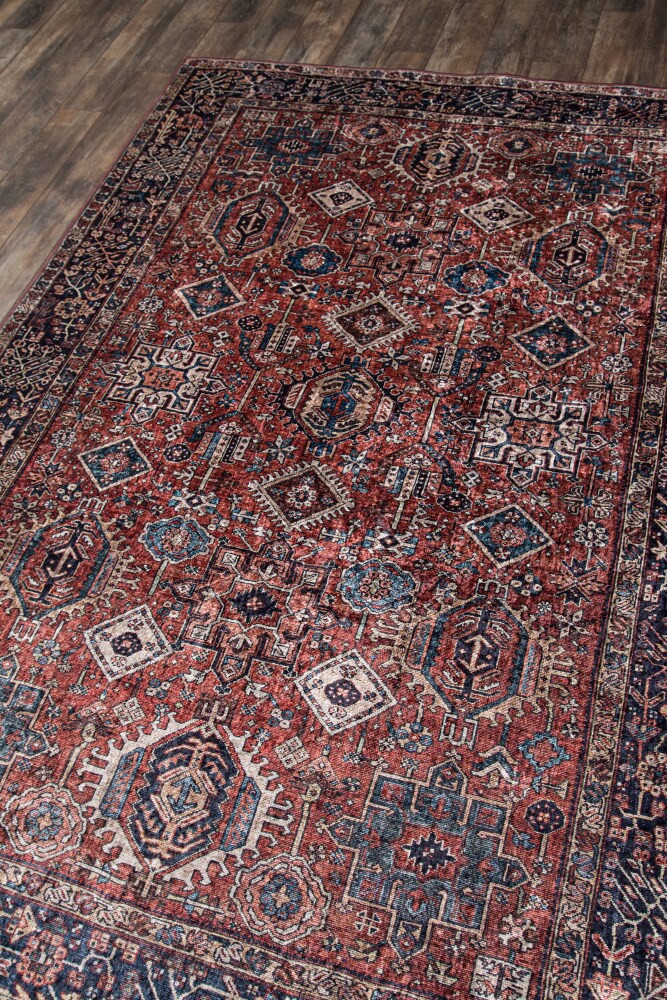 slide 3 of 4, Momeni Karachi Area Rug - Rust Red, 5 ft x 8 ft