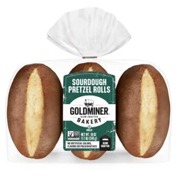 California Goldminer Sourdough Pretzel Rolls, 6 count, 18 oz Bag