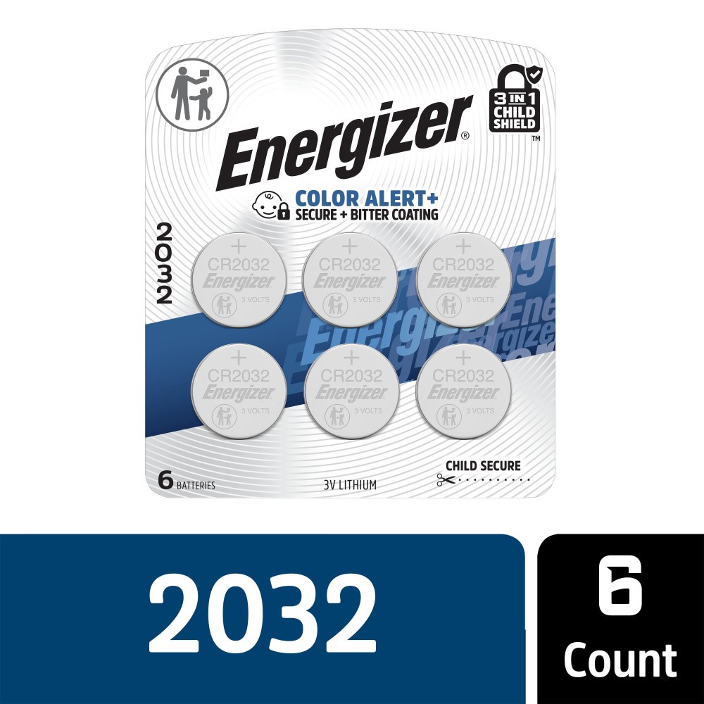 slide 3 of 6, Energizer 2032 Batteries (6 Pack), 3V Lithium Coin Batteries, 6 ct