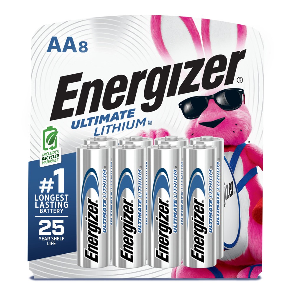 slide 5 of 6, Energizer Ultimate Lithium AA Batteries (8 Pack), 1.5V Lithium Double A Batteries, 8 ct