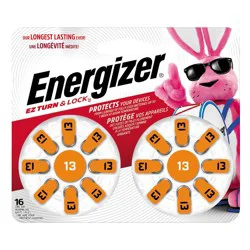 Energizer Ener-Gizer Hearing Aid Batteries Size 13, Orange Tab, 12 Pack