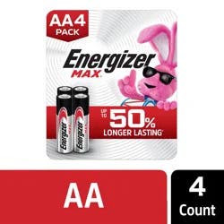 Energizer Max AA Alkaline Batteries 4 Each