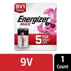 Energizer MAX 9V Batteries (1 Pack), 9 Volt Alkaline Batteries
