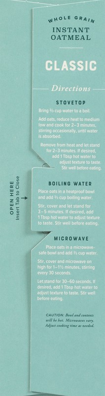 slide 4 of 5, Bob's Red Mill Classic Instant Oatmeal 6 - 1.59 oz Packets, 6 ct