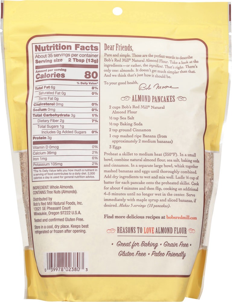 slide 3 of 5, Bob's Red Mill Super-Fine Natural Almond Flour 16 oz, 16 oz
