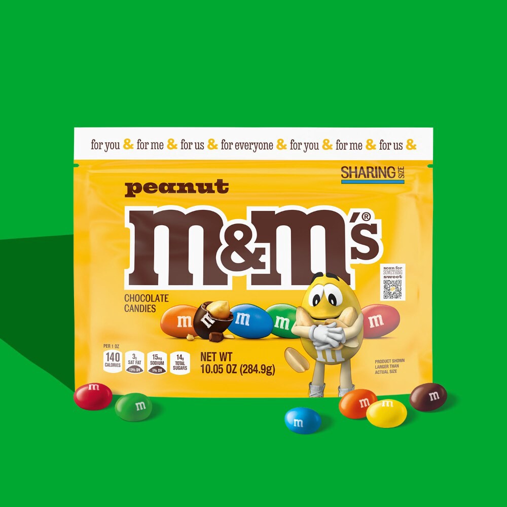 slide 2 of 6, M&M'S Peanut Milk Chocolate, Sharing Size, 10.05 oz Resealable Bag, 10.05 oz
