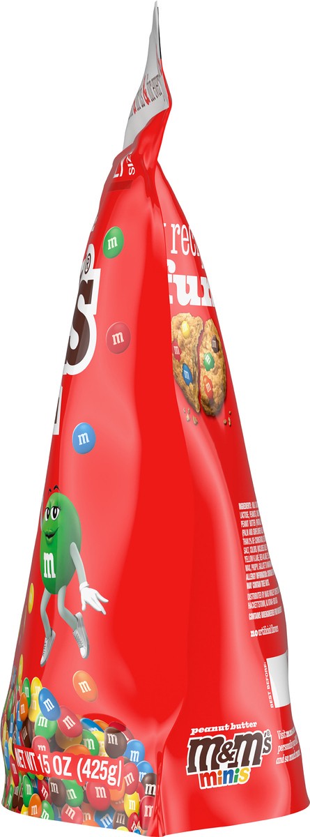 slide 2 of 12, M&M'S Minis Peanut Butter Candy, Family Size, 15 Oz Bulk Resealable Bag, 15 oz