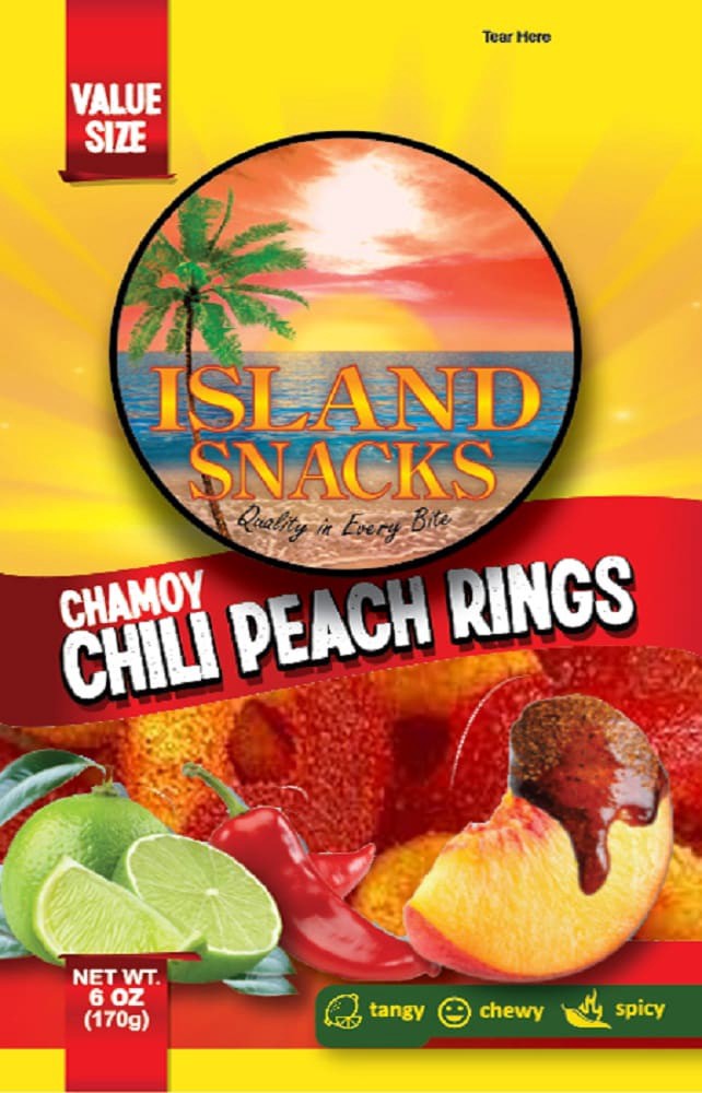 slide 2 of 2, Island Snacks Chamoy Chili Peach Rings Value Size 6 oz, 6 oz