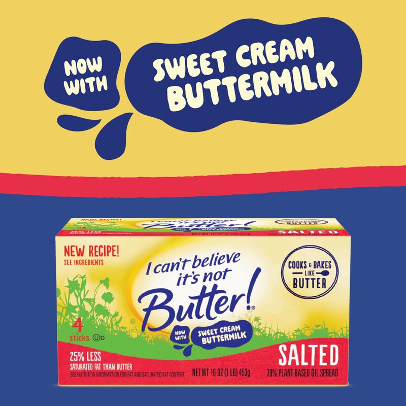 slide 4 of 5, I Can't Believe It's Not Butter! Salted Sticks with Sweet Cream Buttermilk 16 oz, 4 ct