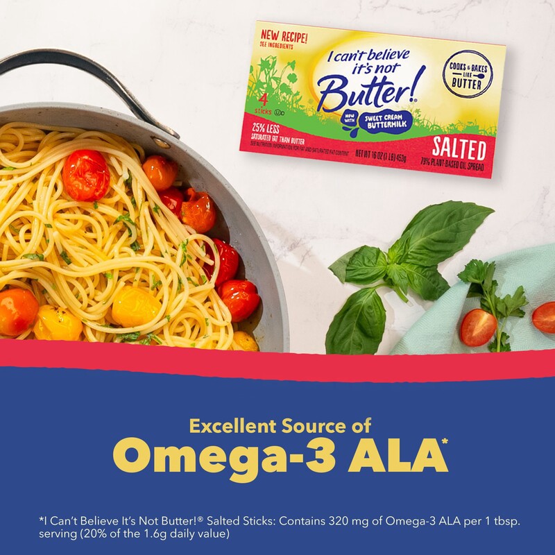 slide 5 of 5, I Can't Believe It's Not Butter! Salted Sticks with Sweet Cream Buttermilk 16 oz, 4 ct