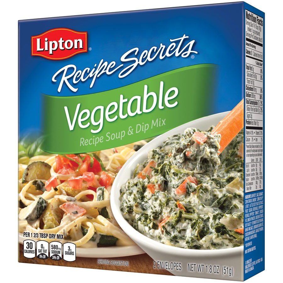 slide 2 of 2, Lipton Recipe Secrets Soup and Dip Mix Vegetable, 1.8 oz, 1.8 oz