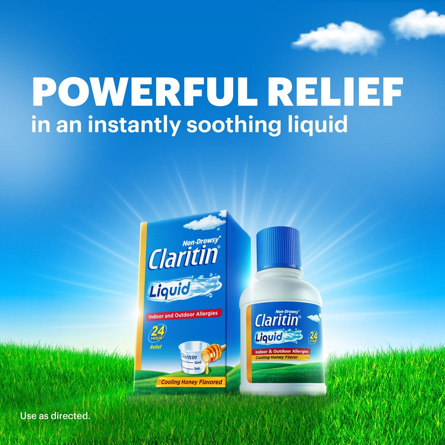 slide 6 of 8, Claritin Liquid Non-Drowsy Cooling Honey Flavored Indoor and Outdoor Allergies 2.7 fl oz, 2.7 fl oz
