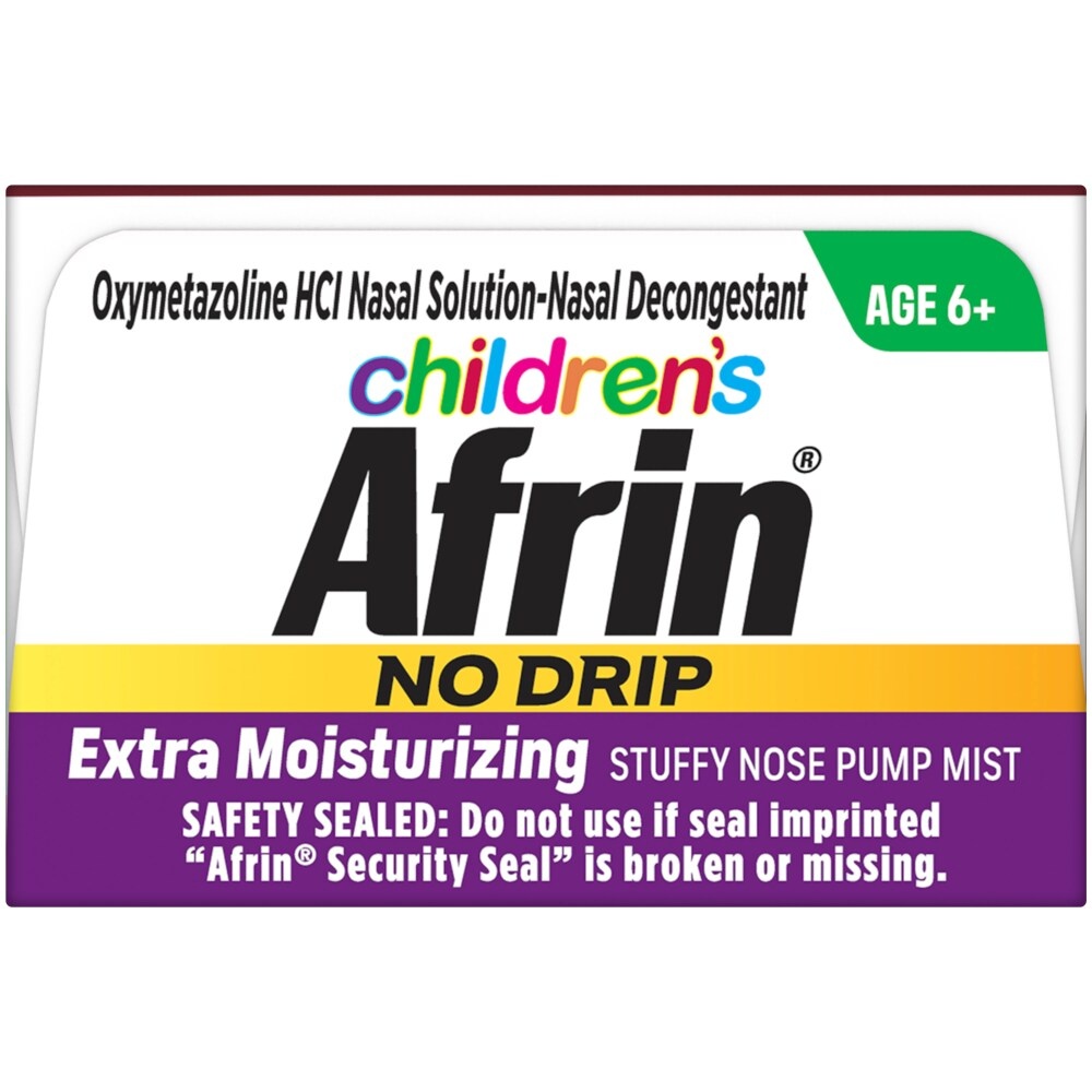 slide 5 of 5, Afrin Kids No Drip Stuffy Nose Pump Mist, 0.5 fl oz