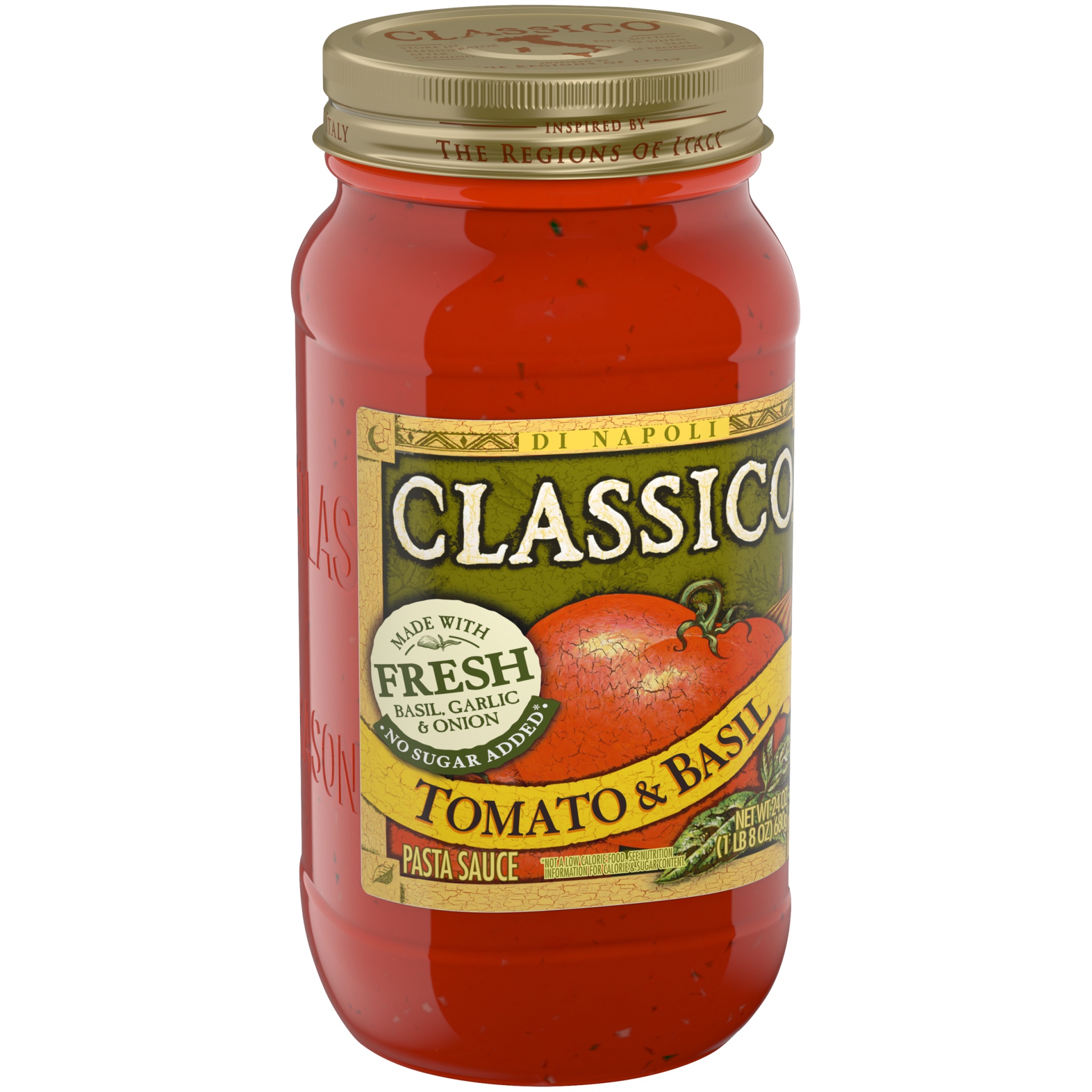 slide 5 of 9, Classico Tomato & Basil Pasta Sauce Jar, 24 oz