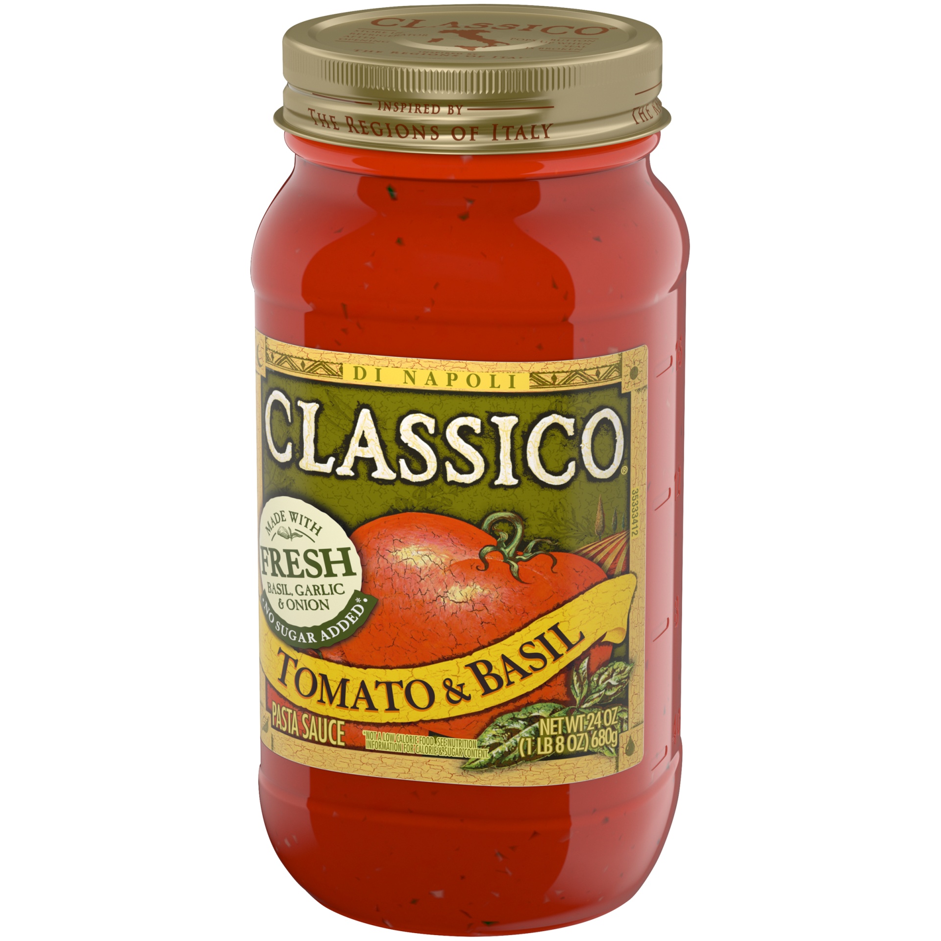 slide 6 of 9, Classico Tomato & Basil Pasta Sauce Jar, 24 oz