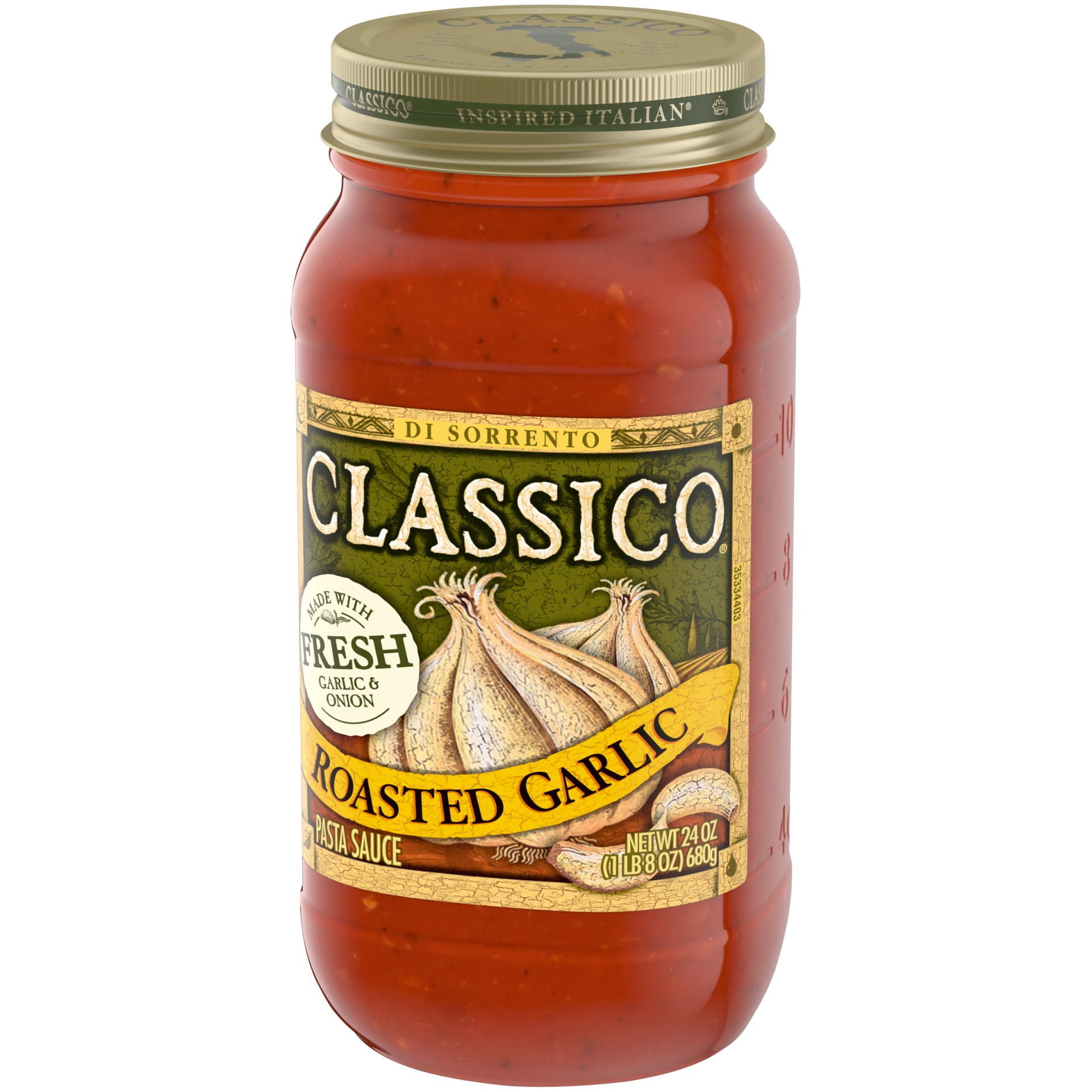 slide 7 of 10, Classico Roasted Garlic Pasta Sauce Jar, 24 oz