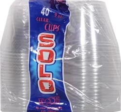 Solo 9 Ounce Clear Cups 40 ea
