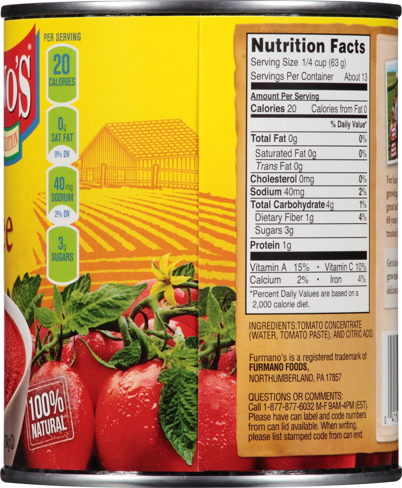 slide 6 of 6, Furmano's Tomato Puree, 28 oz