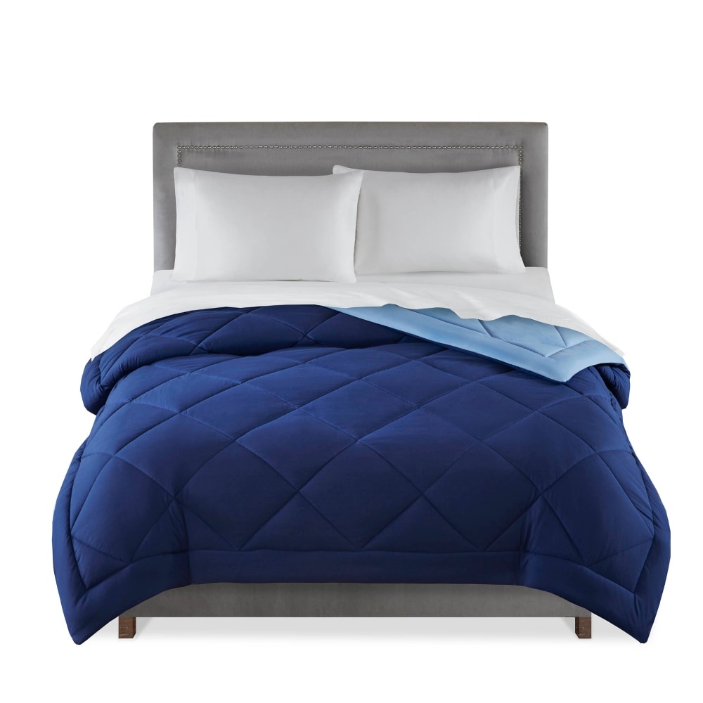 slide 1 of 1, Everyday Living Reversible Bed Comforter - Navy/Blue, twin/full