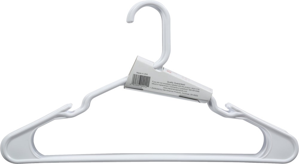 slide 2 of 2, Everyday Living Plastic Tubular Hangers White, 10 ct