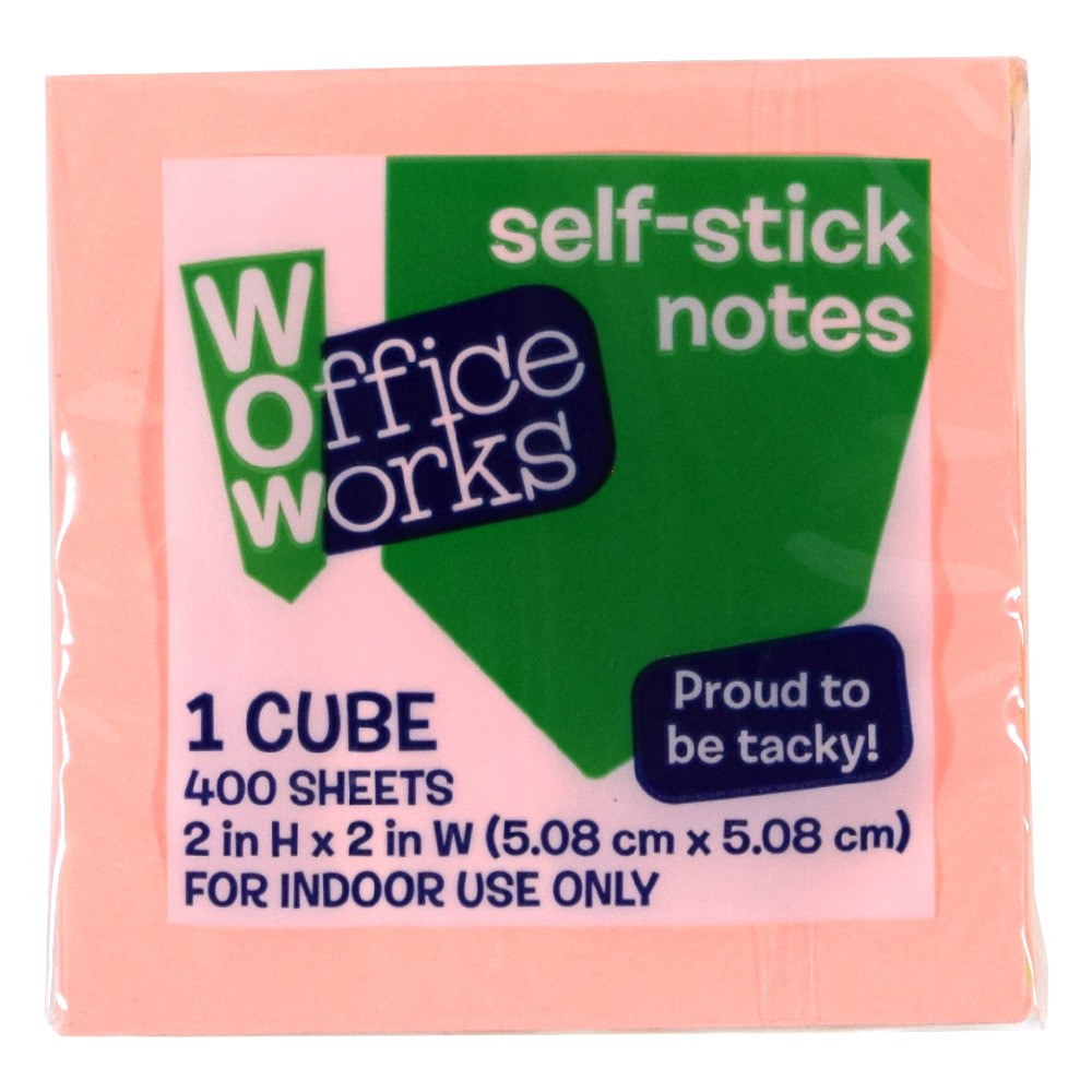 slide 2 of 2, Office Works Self Stick Note Cubes, 200 ct