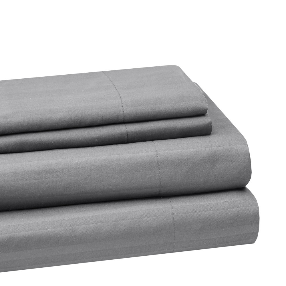 slide 2 of 3, Everyday Living Microfiber Striped Sheet Set - 4 Piece - Frost Gray, Full Size