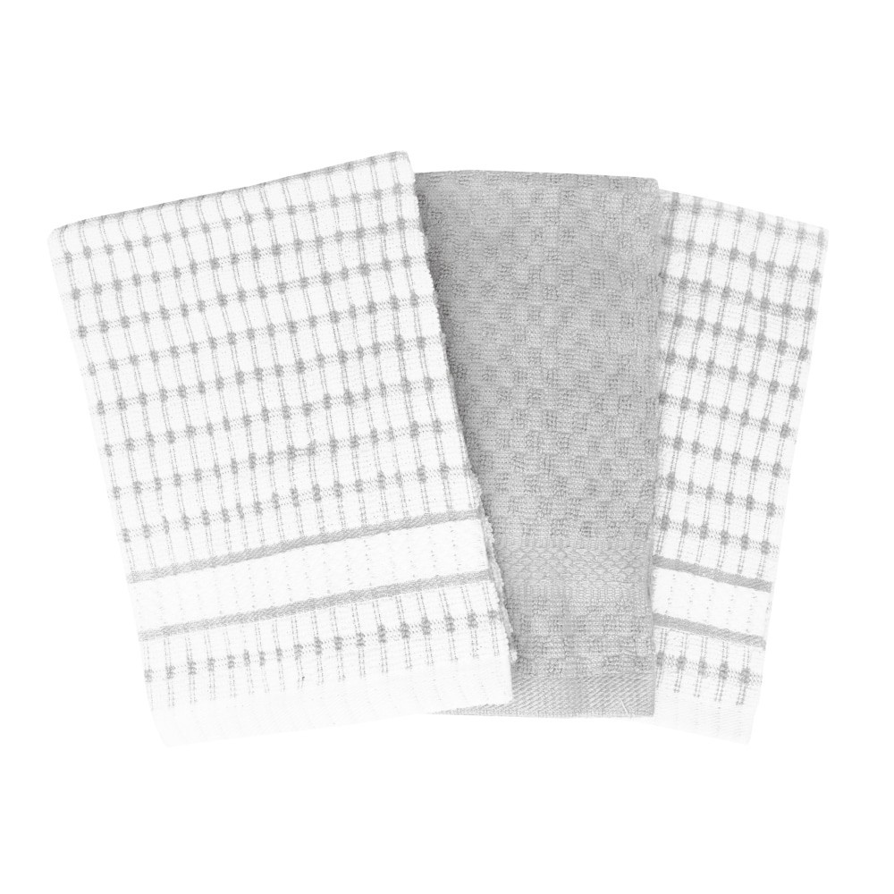 slide 2 of 2, Edl Kitchen Towel - Silver, 3 ct