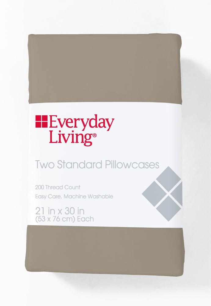 slide 2 of 2, Everyday Living Cotton/Polyester 200 Thread Count Pillow Cases - Cobblestone, standard