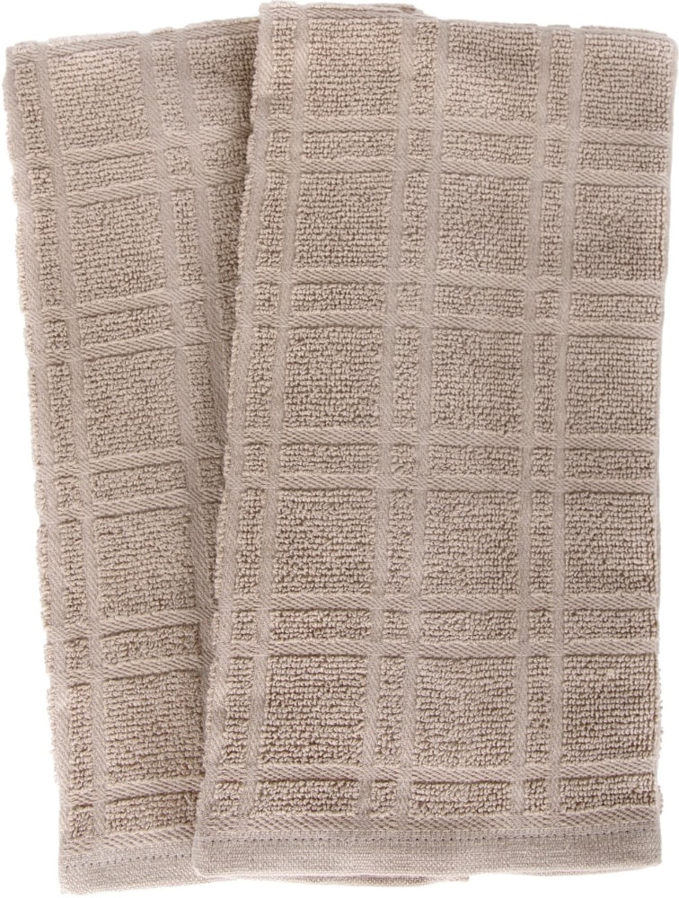 slide 1 of 1, Everyday Living Solid Waffle Kitchen Towels - Light Gray, 2 ct