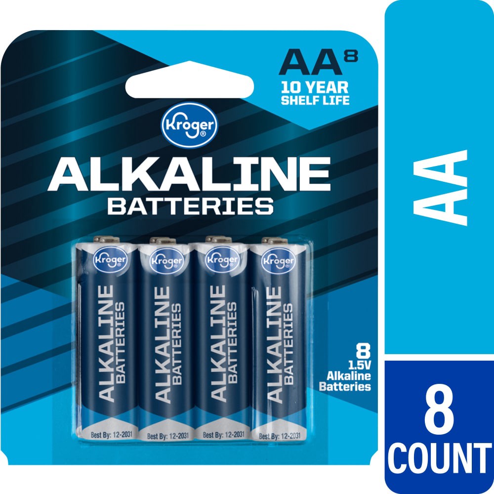 slide 2 of 2, Kroger Aa Alkaline Batteries, 8 ct