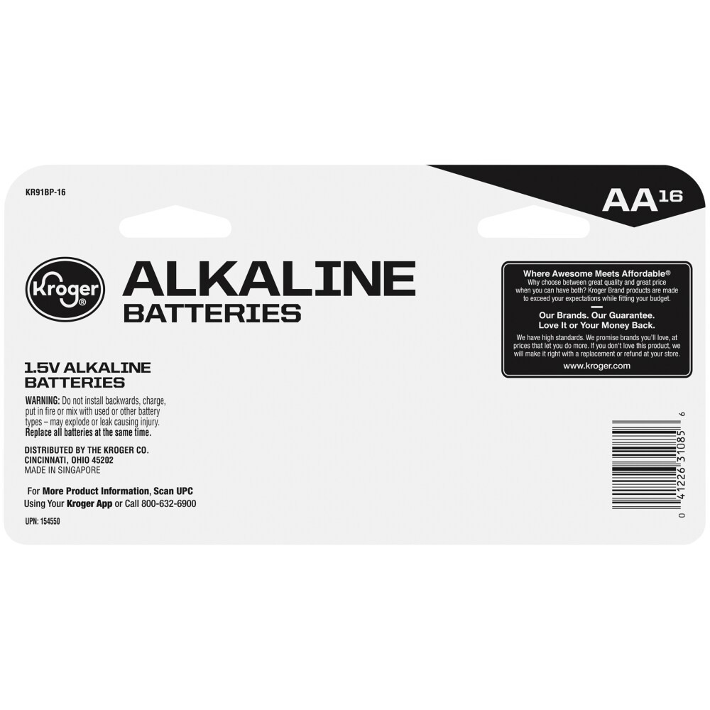 slide 2 of 2, Kroger Aa Alkaline Batteries, 16 ct
