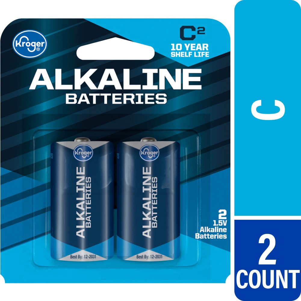 slide 2 of 2, Kroger C 1.5-Volt Alkaline Batteries, 2 ct