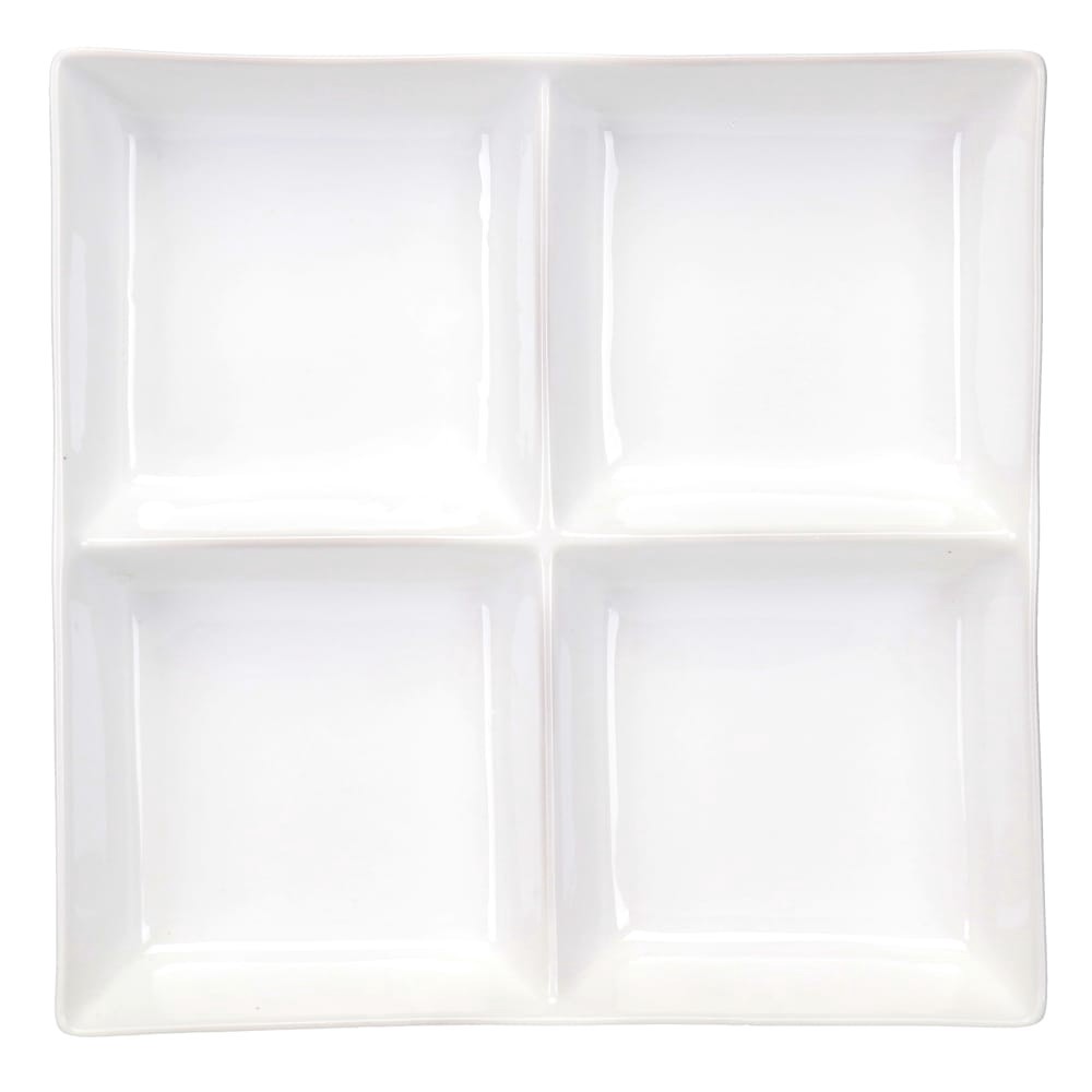 slide 6 of 6, BIA Cordon Bleu Dash Of That Broadway Divided Square Serving Dish - White, 10 in x 10 in