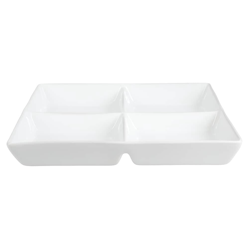 slide 5 of 6, BIA Cordon Bleu Dash Of That Broadway Divided Square Serving Dish - White, 10 in x 10 in
