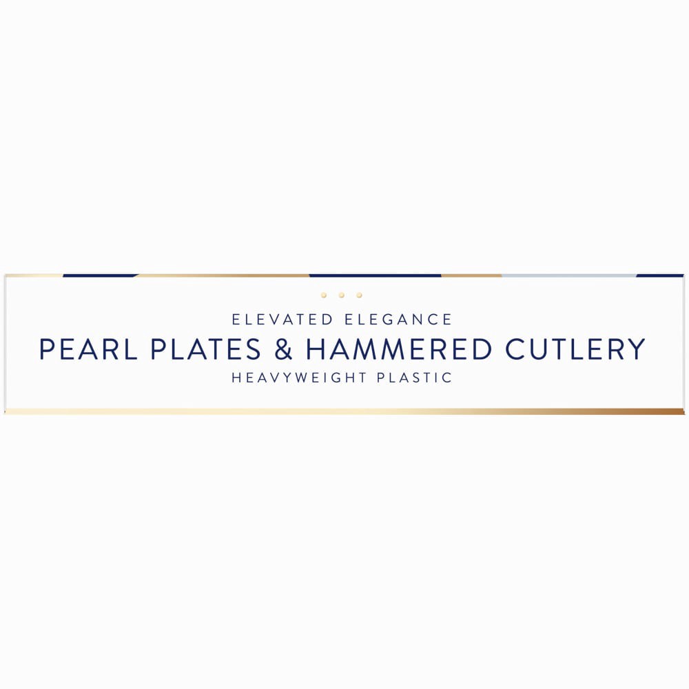 slide 4 of 4, Kroger Heavyweight Plastic Pearl Plates & Hammered Cutlery Set, 40 ct