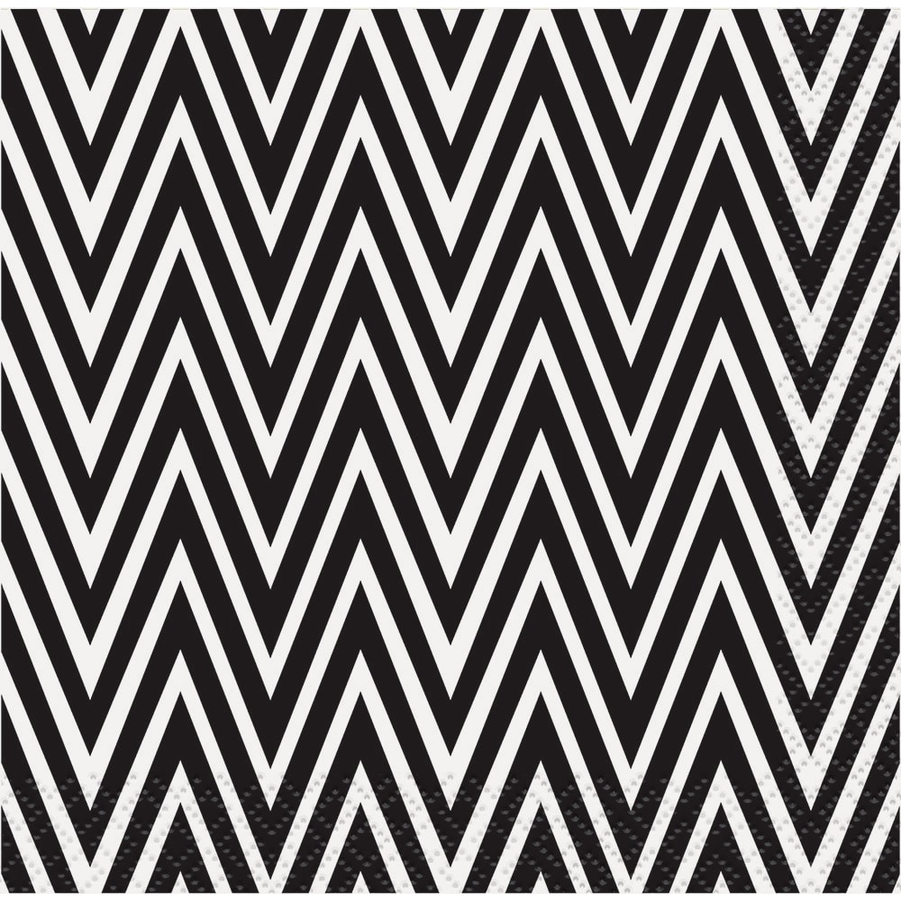 slide 3 of 3, Kroger Entertainment Essentials Beverage Napkins - 24 Pk - Cat Eyes Chevron Black, 24 ct