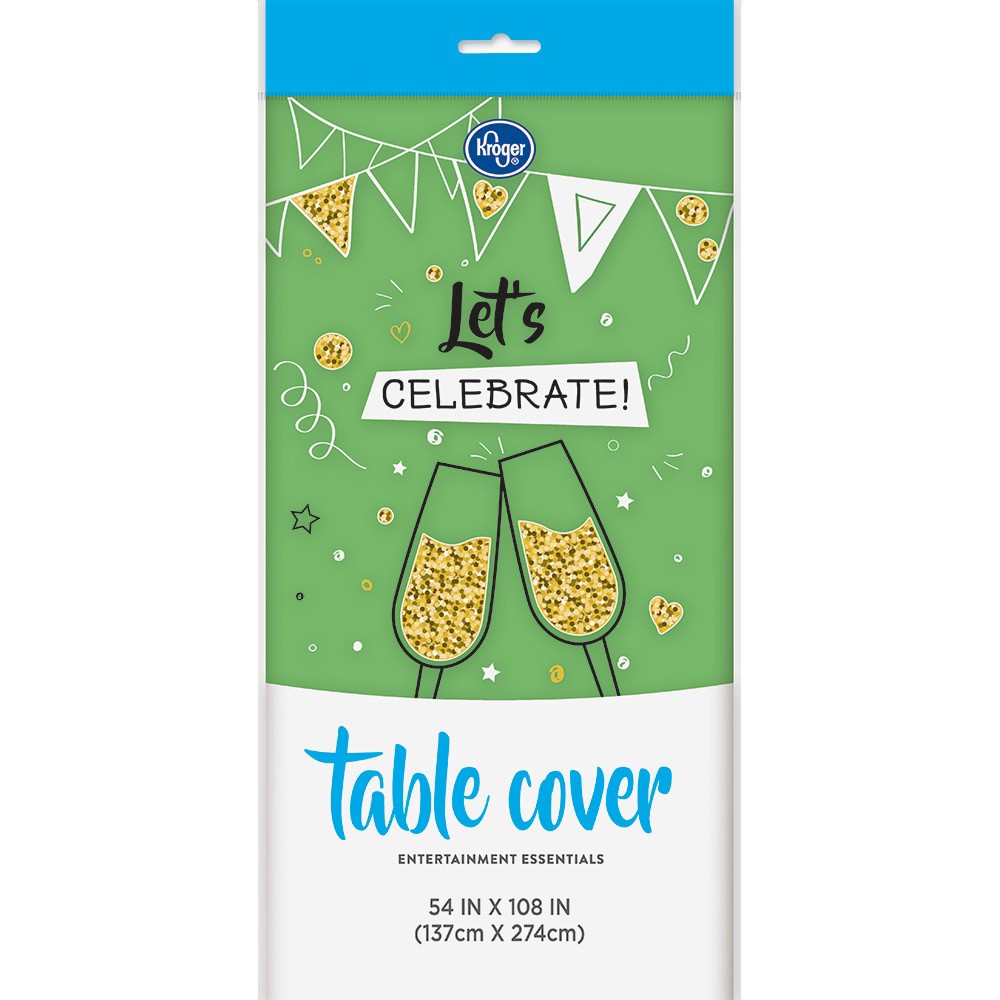 slide 2 of 2, Kroger Entertainment Essentials Plastic Table Cover - Green, 54 in x 108 in