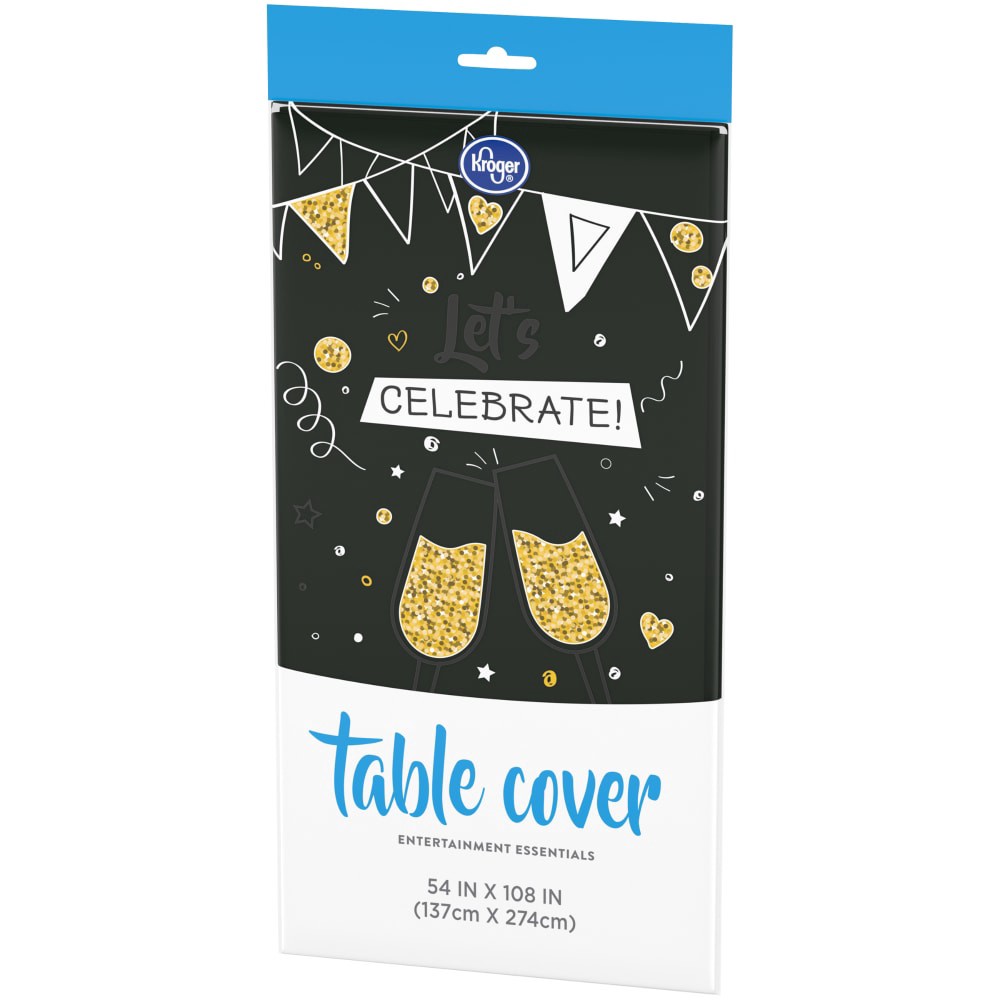 slide 2 of 3, Kroger Entertainment Essentials Table Cover - Black, 54 in x 108 in