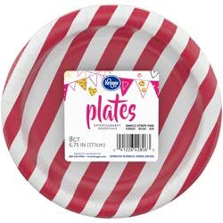 Kroger Simple Stripe Pink Paper Plates 8 Count